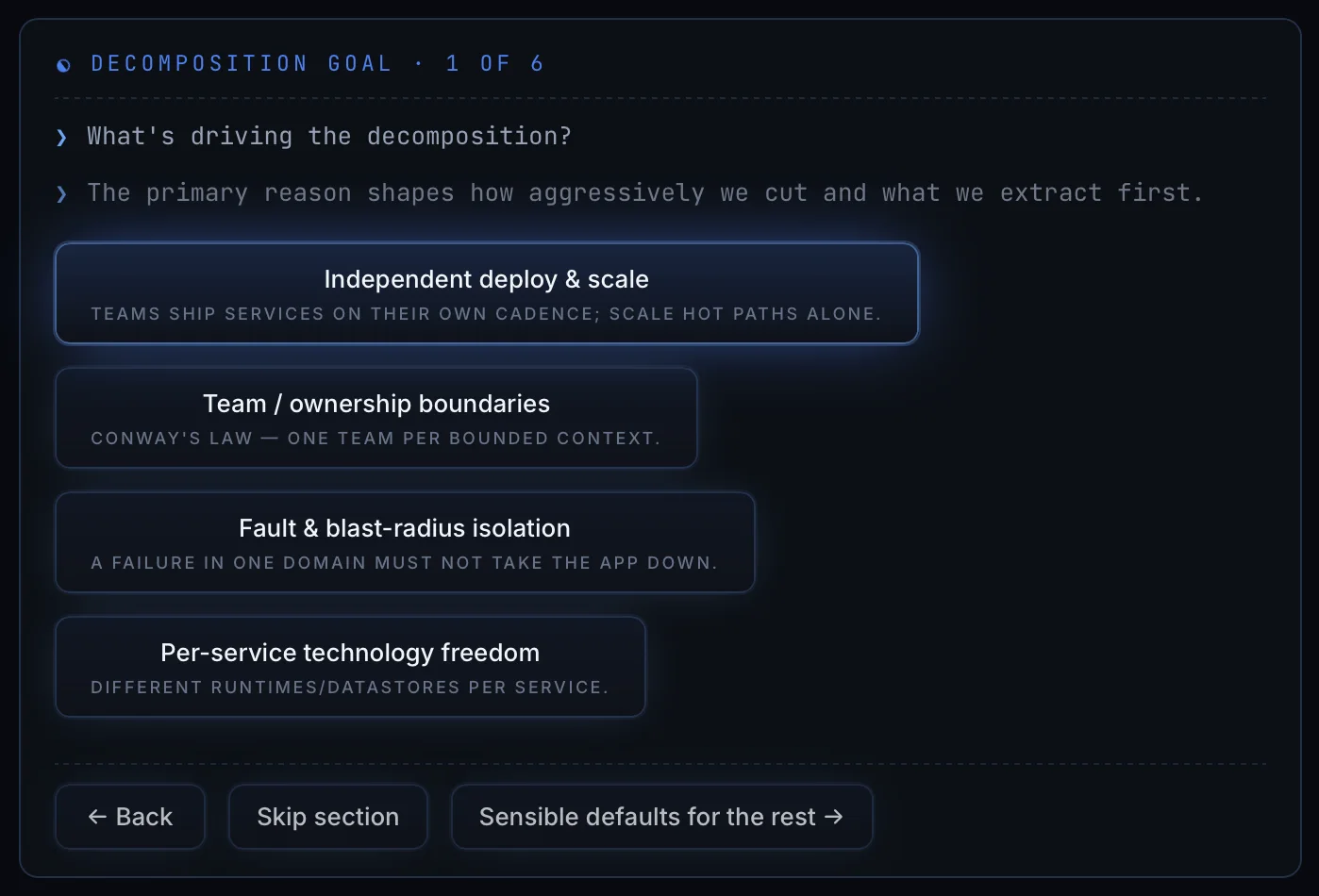 The one question the code cannot answer: what you are buying with the split.